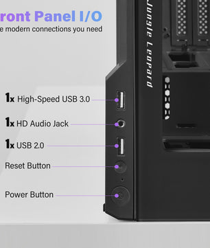 ATX Mid Tower PC Gaming Case met Glazen Panel en Hoge Airflow