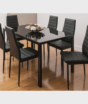 Set van 6 Eetkamerstoelen met Hoge Rugleuning - Ergonomisch Kunstleer