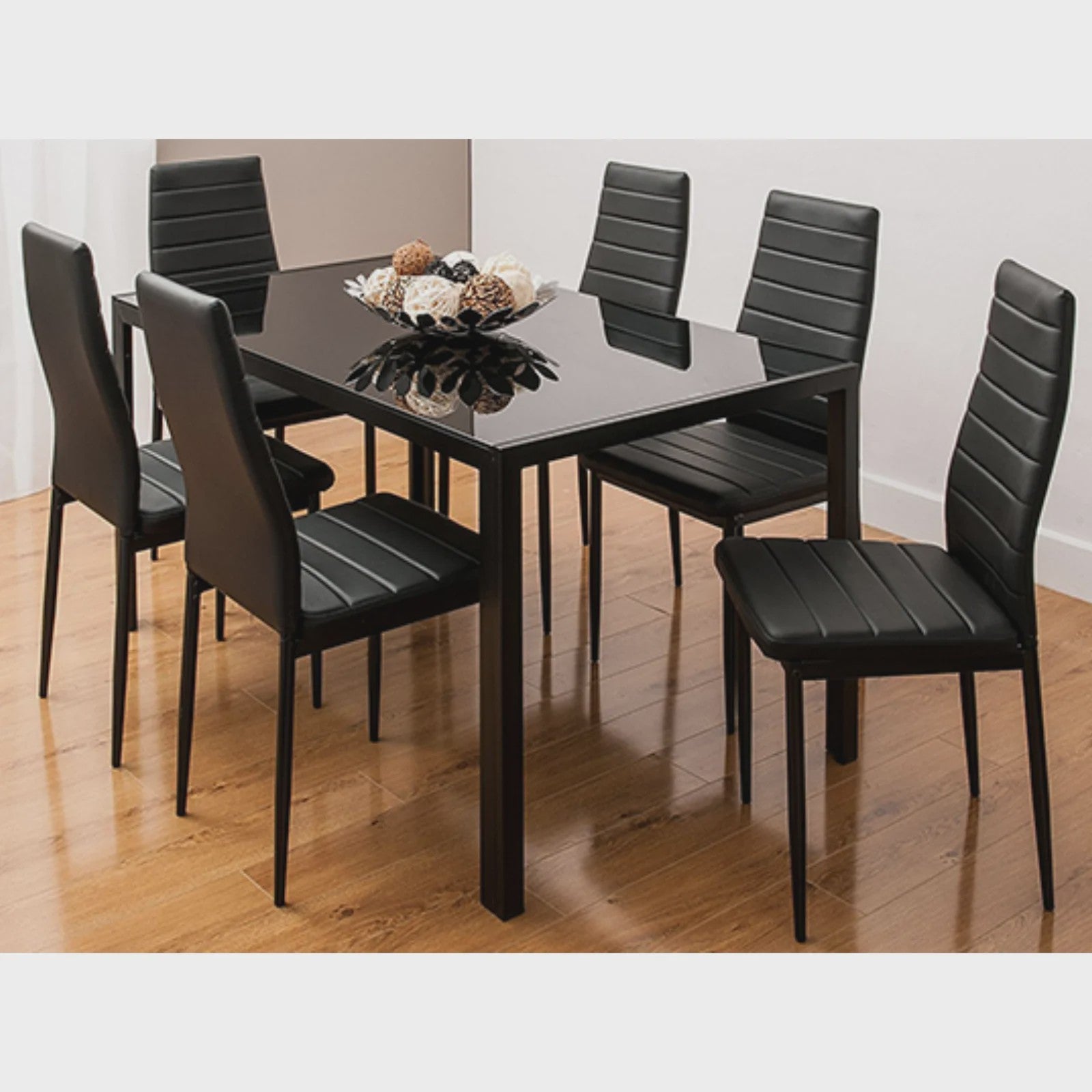 Set van 6 Eetkamerstoelen met Hoge Rugleuning - Ergonomisch Kunstleer