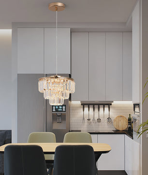 Luxe Kristallen Plafondlamp Goud - Moderne Hanglamp met LED Verlichting voor Woonkamer & Slaapkamer
