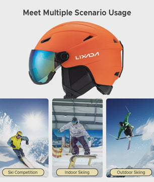 LIXADA Skihelm en Snowboardhelm met Geïntegreerd Vizier voor Dames en Heren