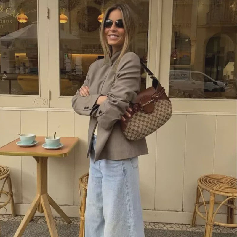 Stijlvolle Dames Blazer Jas Elegant Herfst Lente Mode voor Reizen en Vakantie