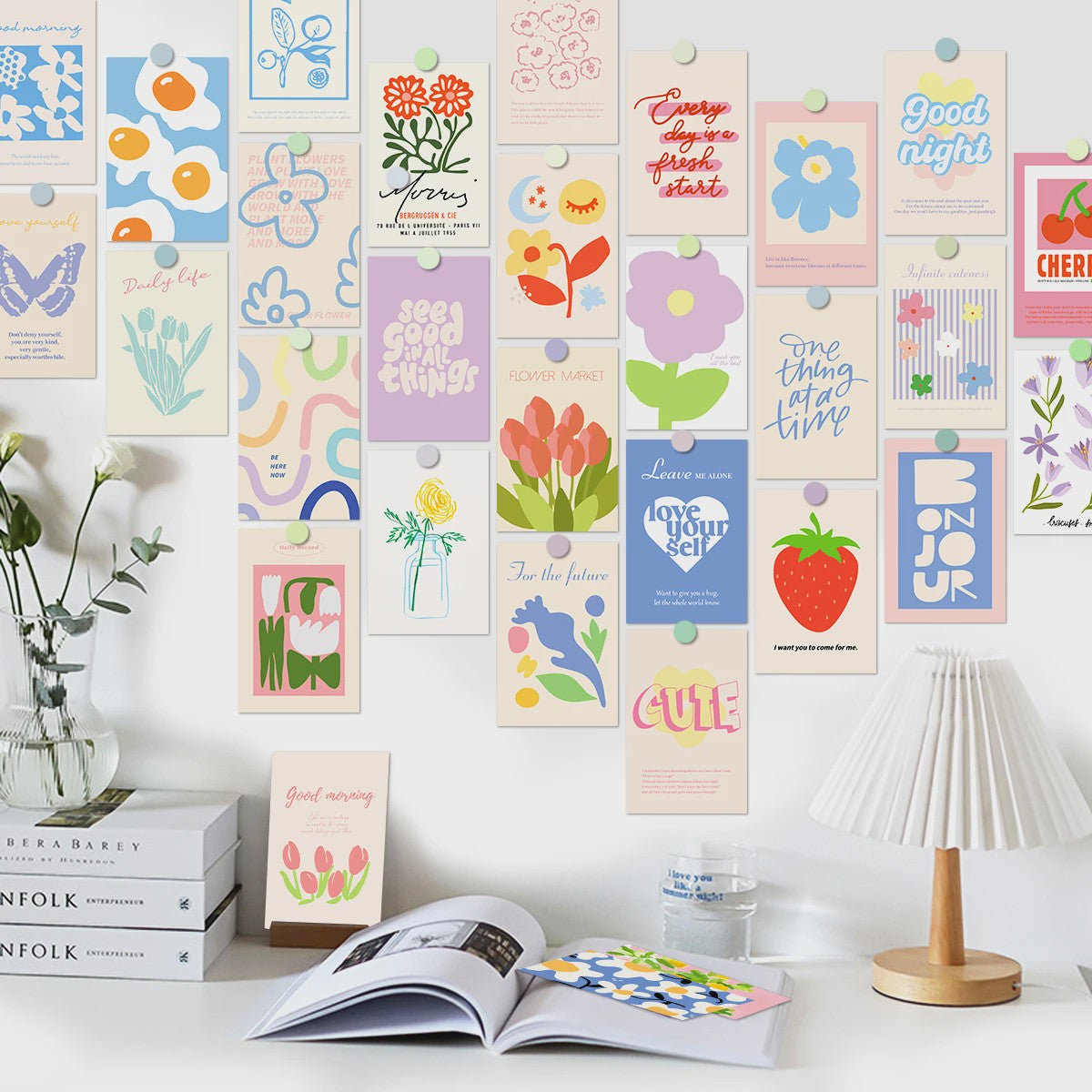 30x Esthetische Collage Posters Set - Trendy Wanddecoratie voor Meisjes & Vrouwen