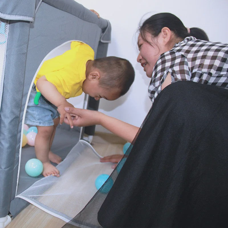 IMBABY Baby Speelpen 150x180cm - Veilige Buitenspeelruimte voor Kinderen met Dubbele Deuren
