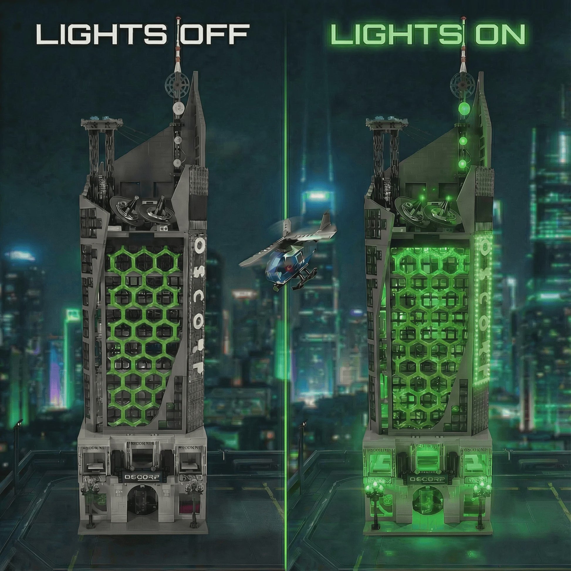 Oscorp Tower Bouwstenen Model Kit met Verlichting - 6375 Delen - Creatief Speelgoed