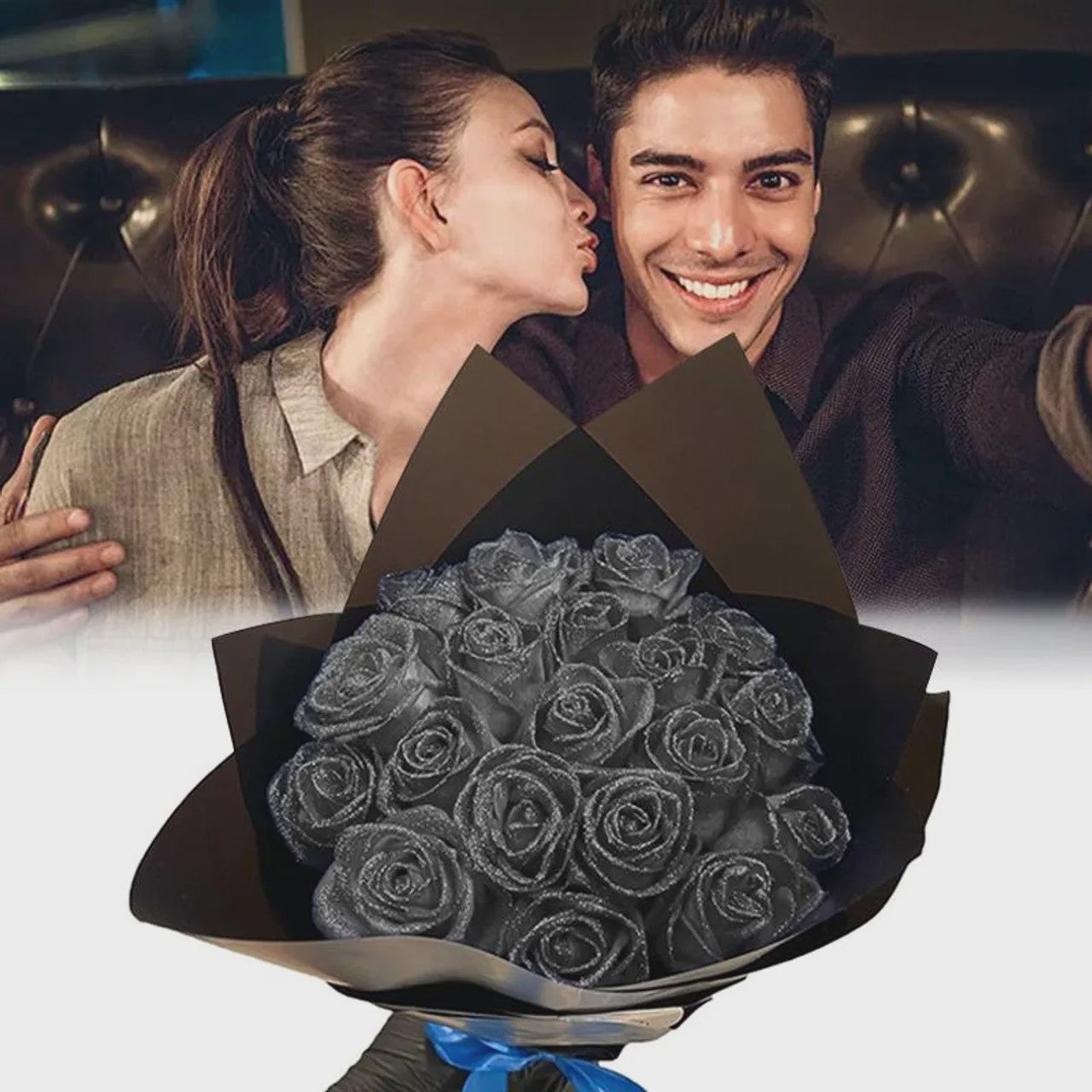 Glitter Rozen Kunstbloemen (7/6 cm) - 10 of 30 Stuks - Perfect voor DIY Boeketten & Cadeaus