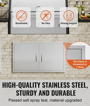 Dubbele RVS Buitendeur voor BBQ Eiland & Keuken - Waterdicht & Duurzaam
