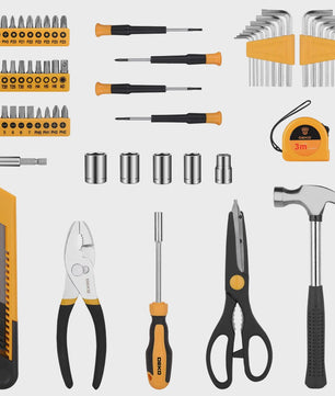DEKO 62-delige Gereedschapskist: Complete Set voor Huis, Tuin & Auto
