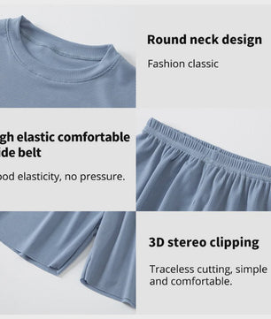 Kinder Pyjama Set van IJzige Zijde - Zomer Korte Mouw & Shorts