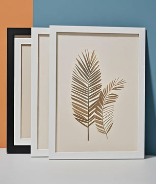 Set van 3 Houten Fotolijsten (A4/A3) - Zwart, Wit & Naturel - Muur & Bureau