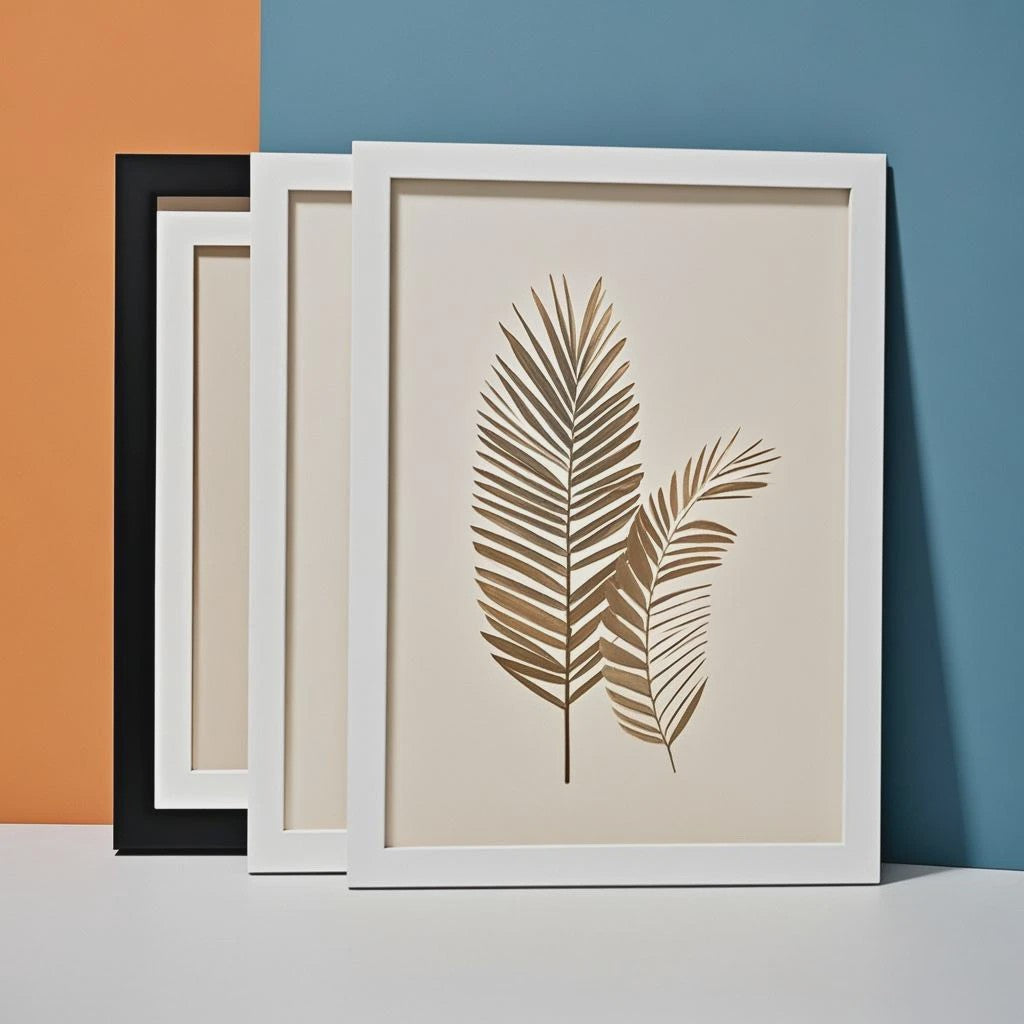 Set van 3 Houten Fotolijsten (A4/A3) - Zwart, Wit & Naturel - Muur & Bureau