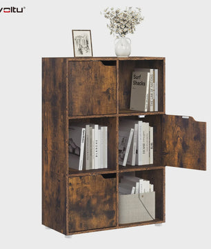 WOLTU Boekenkast met 6 Vakken - Stijlvolle Opberger voor Woonkamer & Kantoor