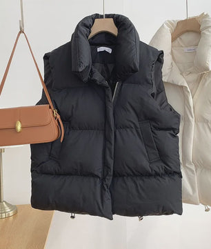 Dames Elegante Winter Gilet met Standkraag - Warm en Stijlvol Casual Buitenkleding