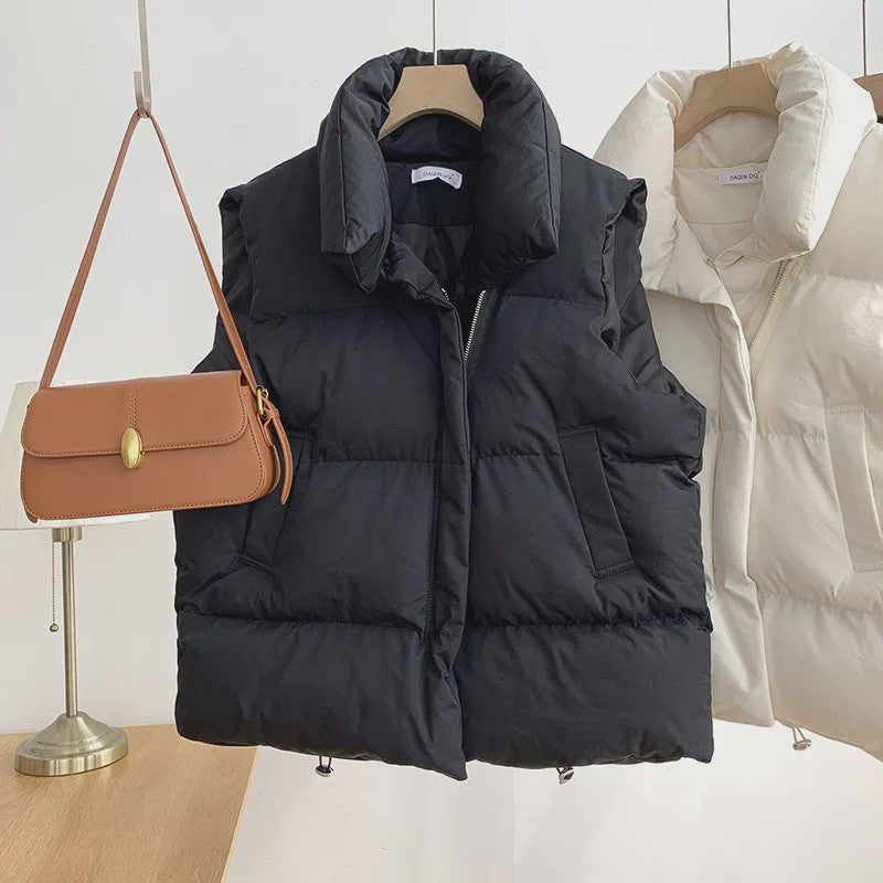 Dames Elegante Winter Gilet met Standkraag - Warm en Stijlvol Casual Buitenkleding