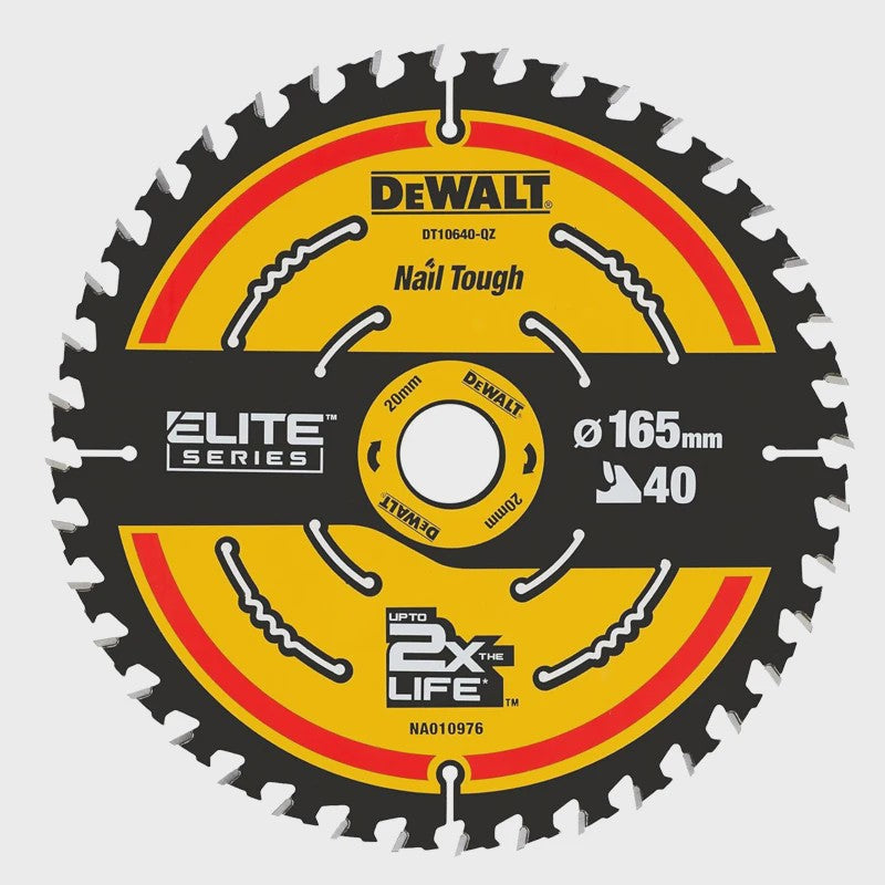 DEWALT Cirkelzaagblad DT10640 - 165mm 40T - Duurzaam & Multifunctioneel