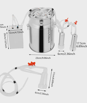 Elektrische Pulsatie Melkmachine 10L RVS Emmer - EU Standaard