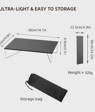 Ultralichte Aluminium Klaptafel voor Buiten - Compact & Draagbaar voor Camping, Picnic & BBQ