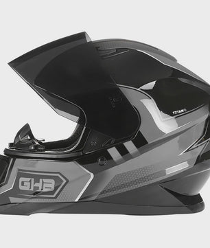Modulaire Motorhelm Grijs Blauw - DOT Goedgekeurd Flip-Up Full Face Helm