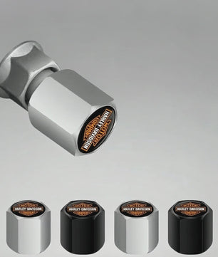Set Aluminium Ventieldopjes Anti-diefstal voor Harley Davidson Motorfietsen (Softail, Sportster)