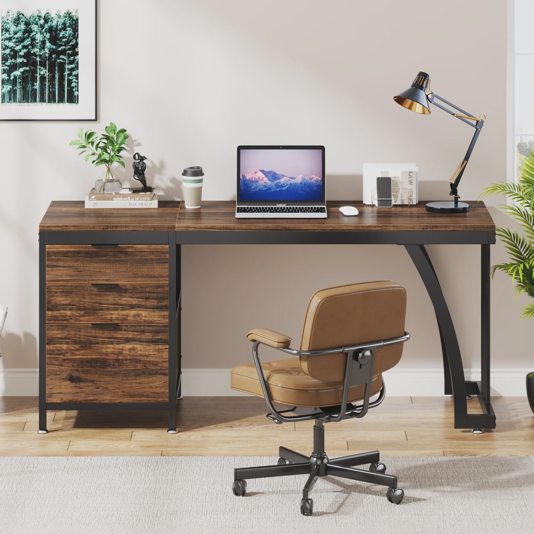 Industriële Computerbureau met 3 Lades - 150 cm Breed - Omkeerbare Lades