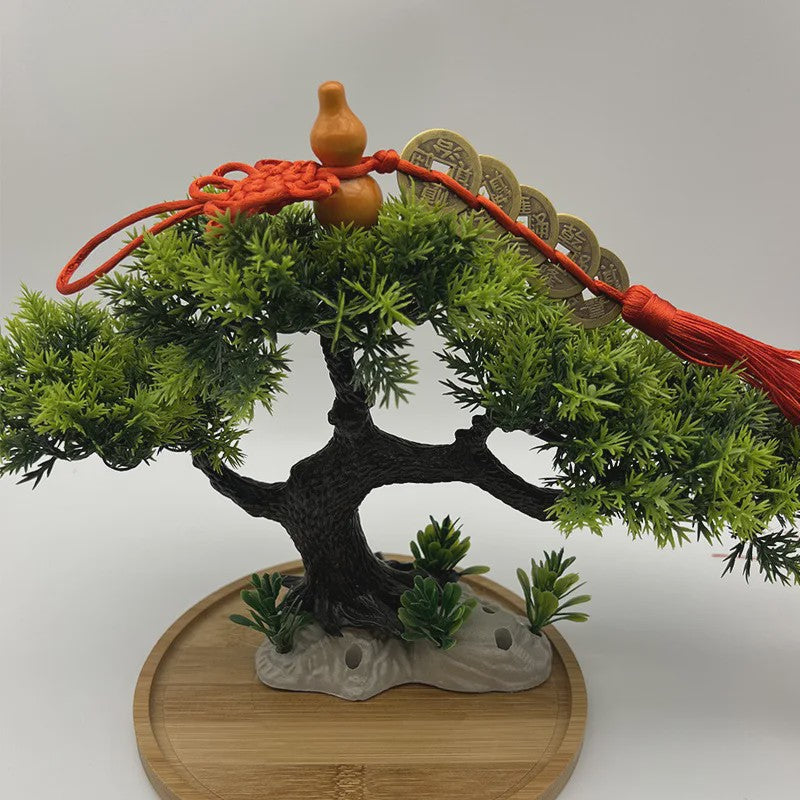 Chinese Feng Shui Munt Hanger met Vijf Keizers Munten en Kalebas - Geluk & Welvaart