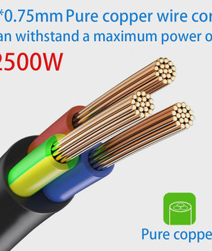1.5M Stroomkabel EU Stekker naar IEC C13 - 3x0.75mm² Zuiver Koper