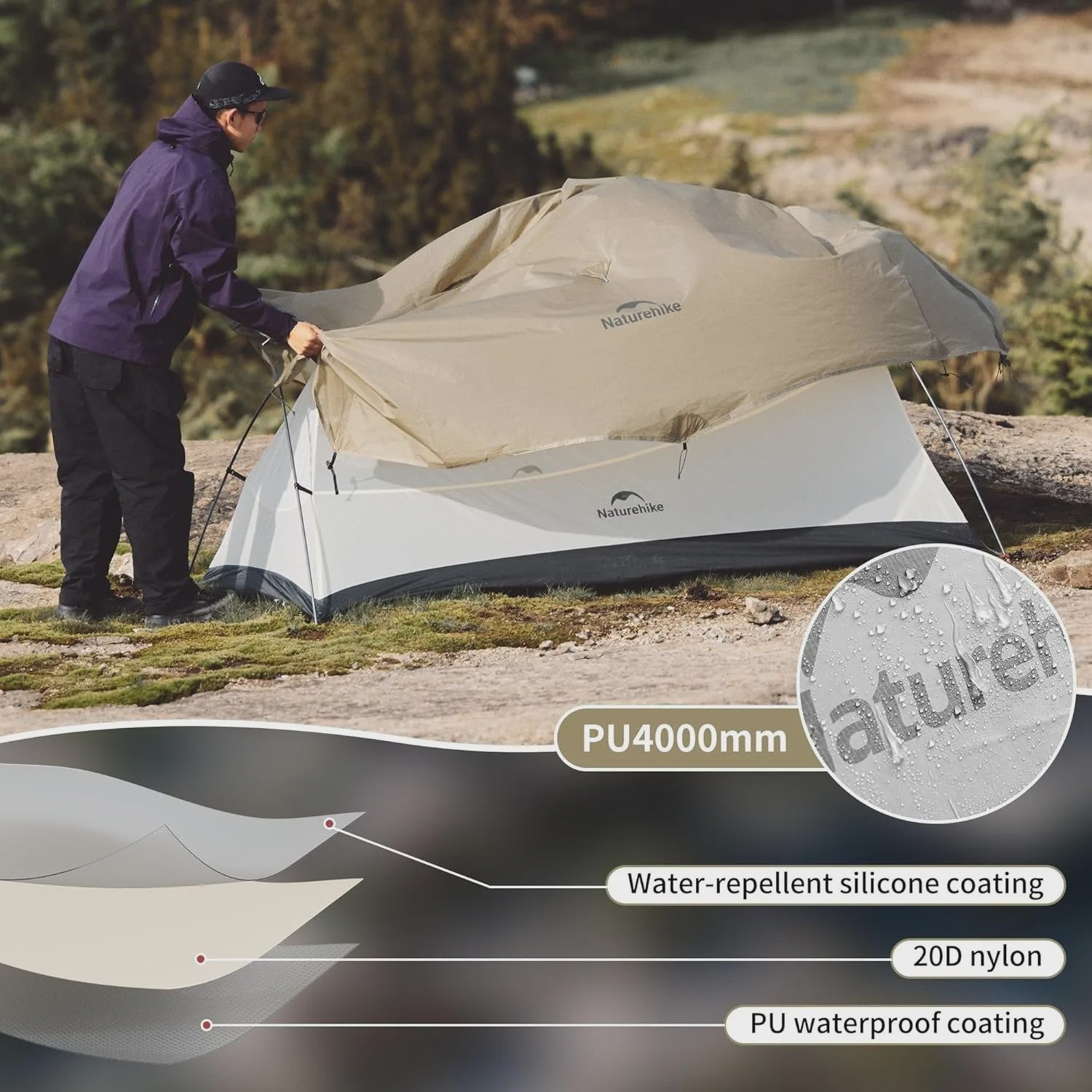 Naturehike Cloud Up Pro Tent 2 Persoons - Ultralicht, Waterdicht & Compact