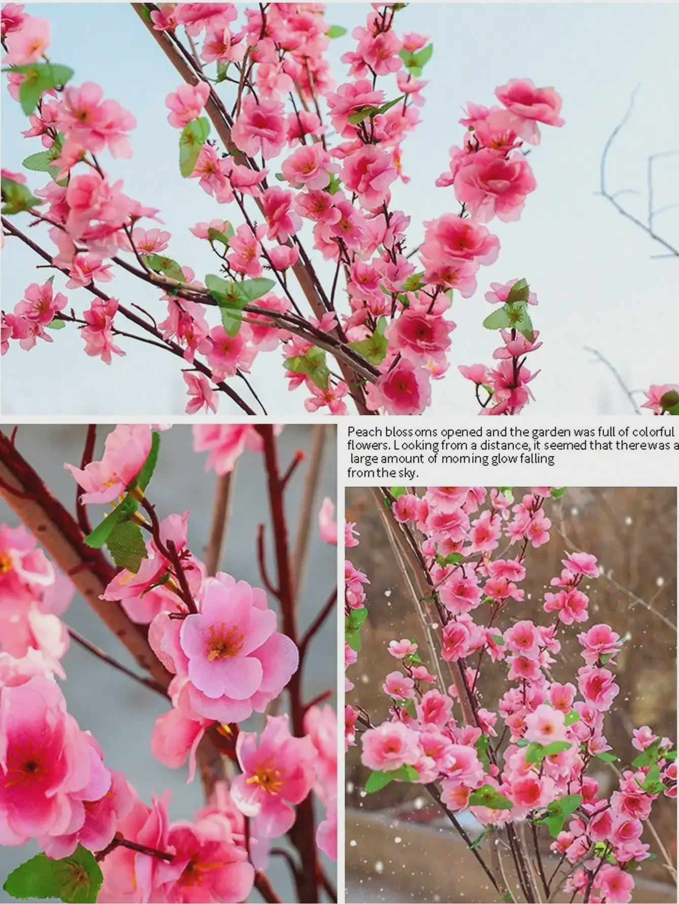 Roze Kunstbloesem Tak - Perzikbloesem & Kersbloesem Decoratie