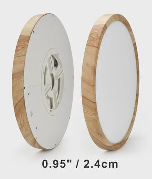 Ronde LED Plafondlamp met Houtnerf - 3 Kleuren Licht