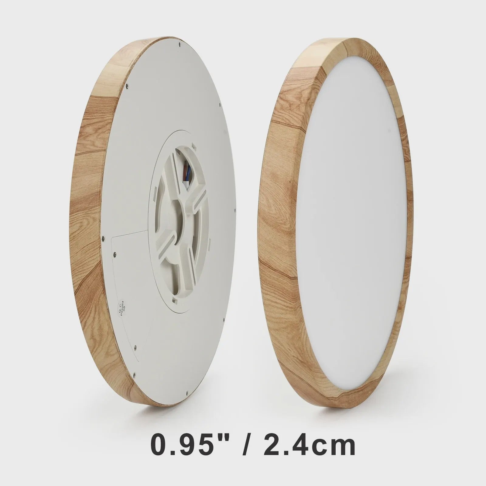 Ronde LED Plafondlamp met Houtnerf - 3 Kleuren Licht