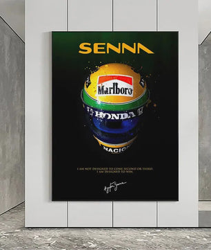 Iconische F1 Racer Helm Poster - Ayrton Senna Formule 1 Muurdecoratie