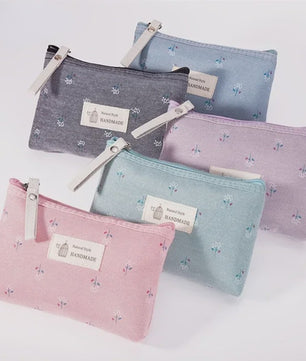 Schattige Canvas Make-up Tas met Stippenprint - Make-up & Toiletartikelen Organizer