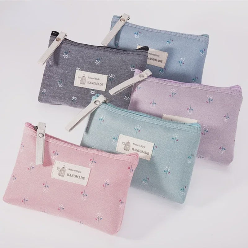 Schattige Canvas Make-up Tas met Stippenprint - Make-up & Toiletartikelen Organizer
