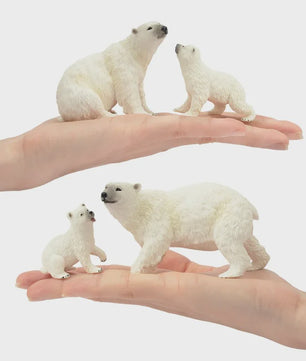 Set van 6 Realistische IJsbeer Miniatuur Figuren - Speelgoed & Taartdecoratie