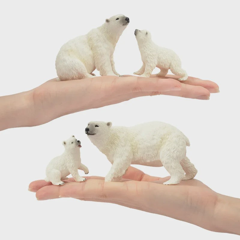 Set van 6 Realistische IJsbeer Miniatuur Figuren - Speelgoed & Taartdecoratie