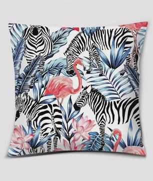 Vrolijke Flamingo Kussenhoes Vierkant - Decoratie voor Bank & Auto