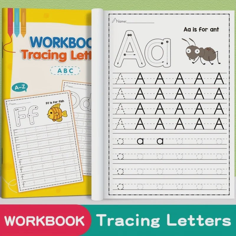 Alfabet Oefenboek voor Kinderen: Leren Schrijven, Kleuren en Ontwikkelen van Schrijfvaardigheden