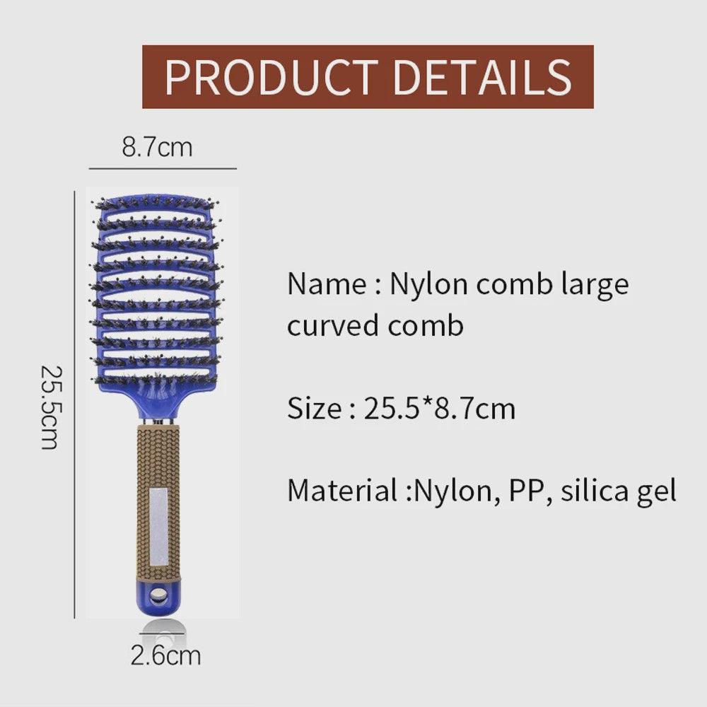 Ontwarrende Haarborstel met Natuurlijke Borstelharen & Nylon - Voor Nat & Droog Haar, Krullen & Styling