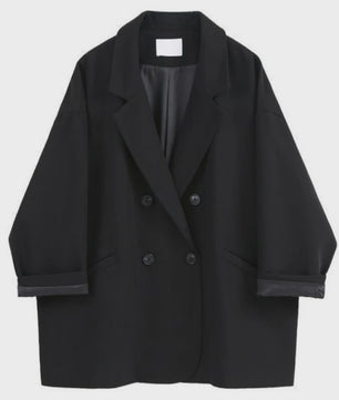Oversized Blazer Dames - Koreaanse Chic Zwarte Casual Jas