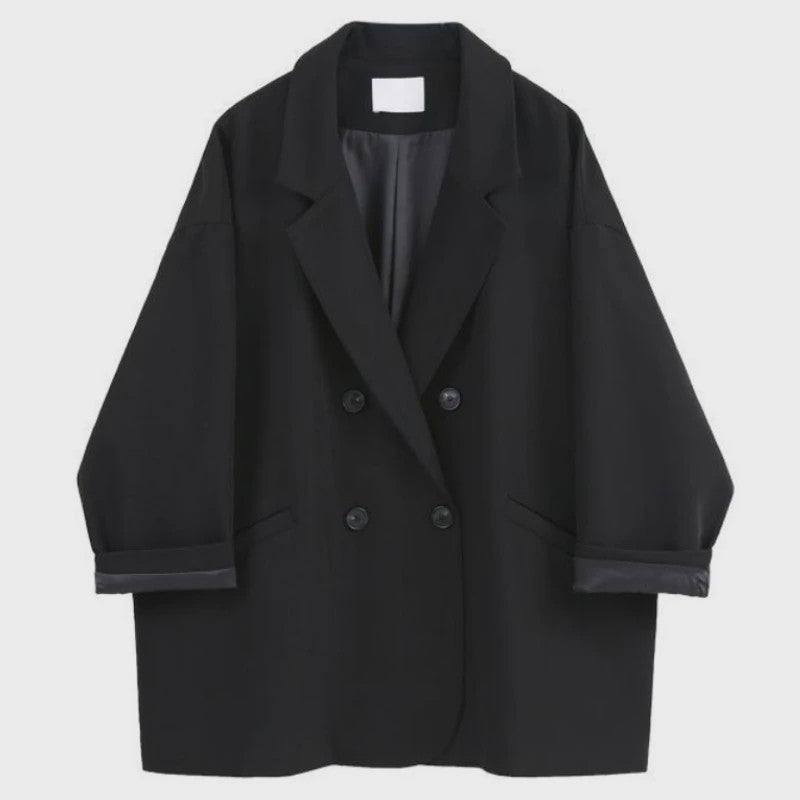 Oversized Blazer Dames - Koreaanse Chic Zwarte Casual Jas