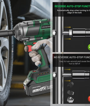 YEARTOP 2800 Nm Brushless Elektrische Slagschroevendraaier - Krachtig Gereedschap voor Makita 18V Batterijen
