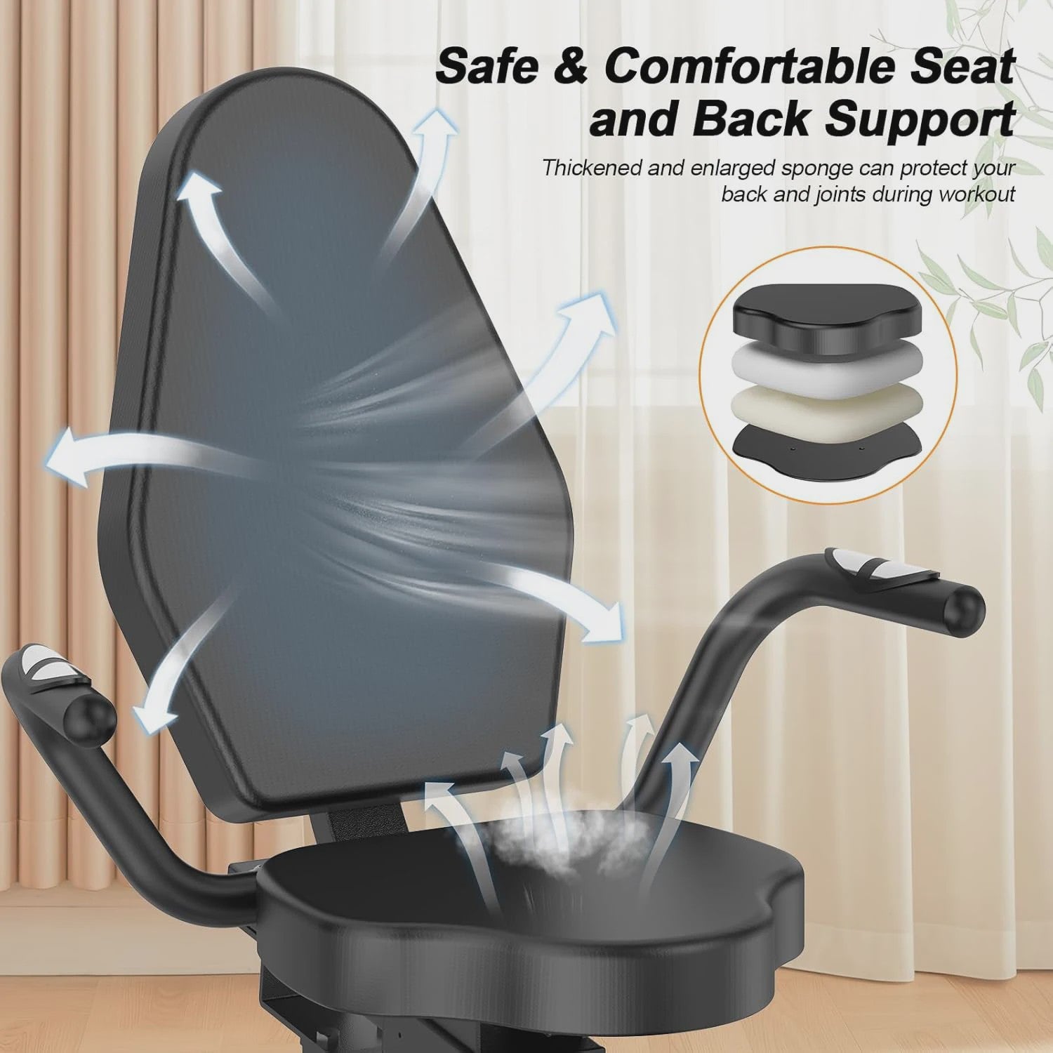 GartistGo 5-in-1 Hometrainer: 16 Niveaus Magnetische Weerstand, Rugsteun, LCD & Hartslagmeters - Max 150kg