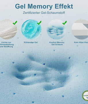 Vesgantti Gel Memory Foam Matrastop deken 7.5 cm - Koel Slapen & Rugpijn Verlichting