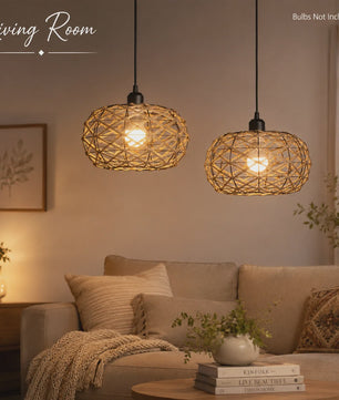 Rustieke Jute Touw Hanglamp - Boho Stijl Verlichting voor Keuken, Eetkamer & Slaapkamer