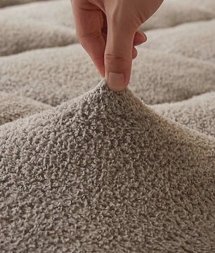Dikke Lamsvel Matras 90x200cm - Zacht & Warm Eenpersoons Dekmatras met 3D Stiksels