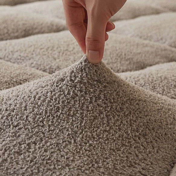 Dikke Lamsvel Matras 90x200cm - Zacht & Warm Eenpersoons Dekmatras met 3D Stiksels