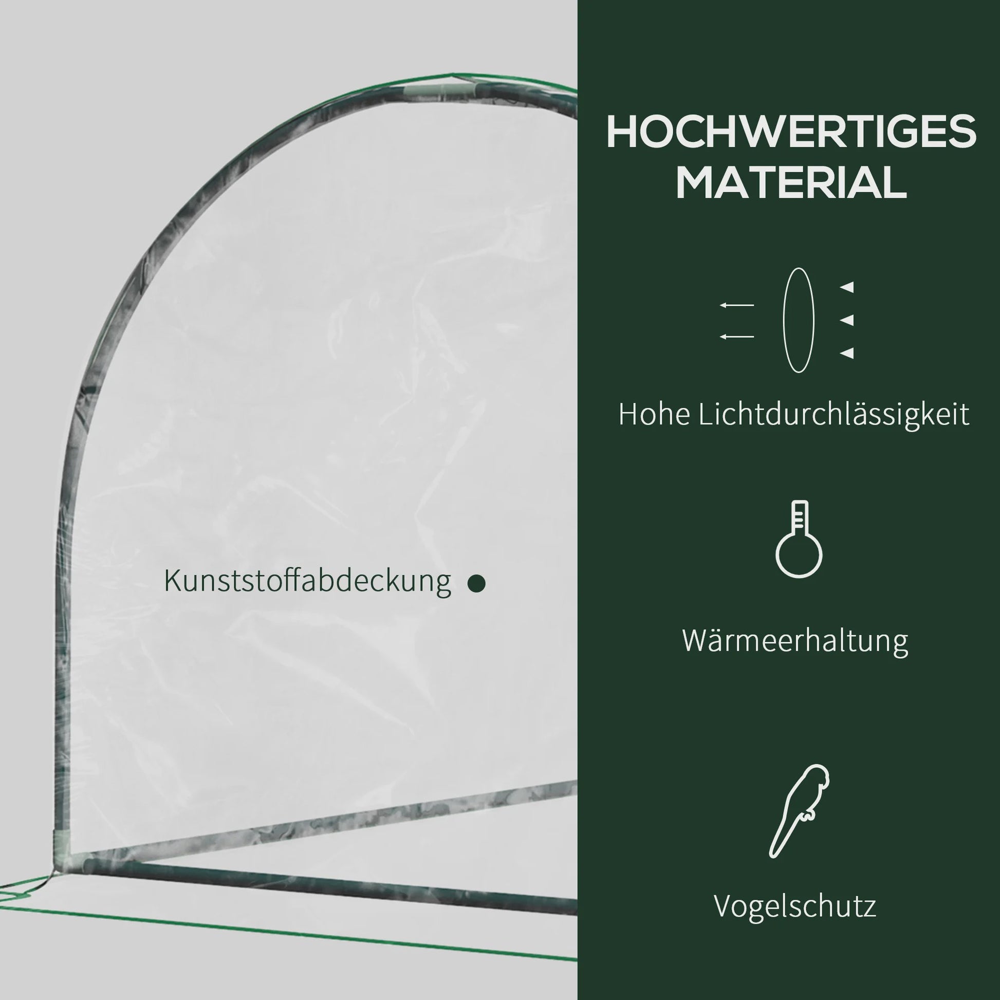 Tunnelkas 200x100x80cm - Stevig Staalframe & Transparante PVC Hoes