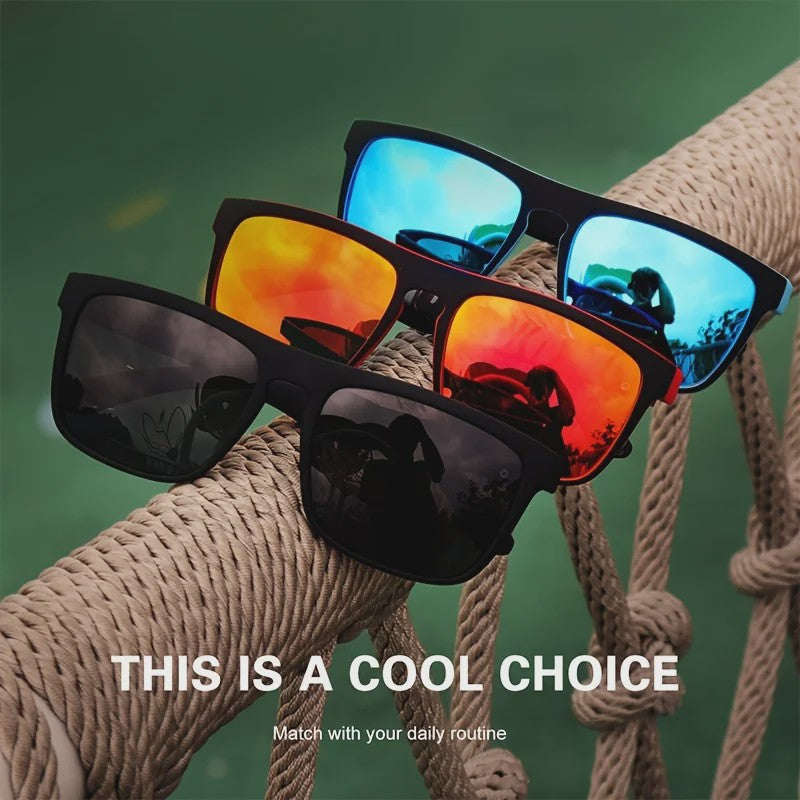 Polaroid Zonnebril Heren Dames - Vintage Vierkant Design, UV400 Bescherming, Luxe Uitstraling