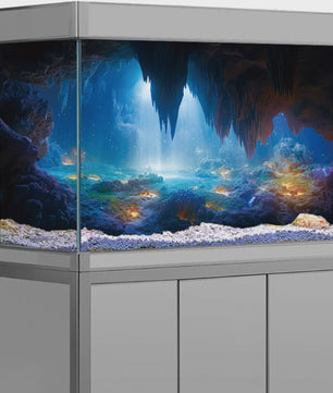 3D Aquarium Achtergrond Poster - Onderwater Grot Landschap Decor