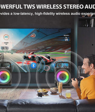 T18 Draagbare Bluetooth Speaker met Microfoon, Karaoke Machine & LED Verlichting